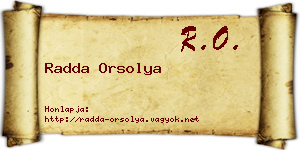 Radda Orsolya névjegykártya